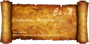 Csokonai Mietta névjegykártya